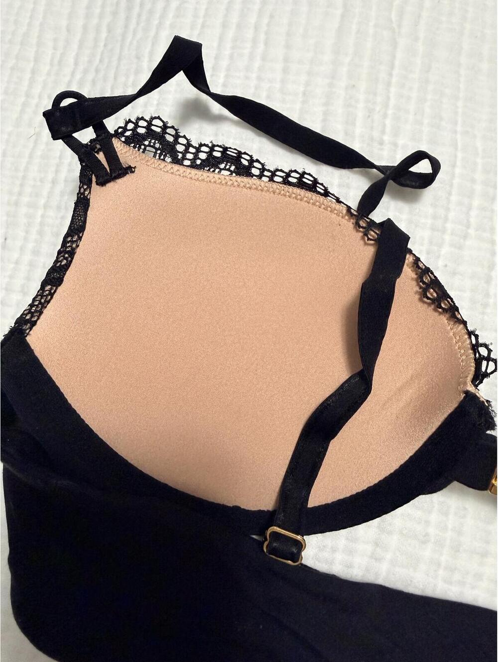 Soma Black Lace Push-Up Bra (34B)  with Nude Lining - Picture 3 of 4